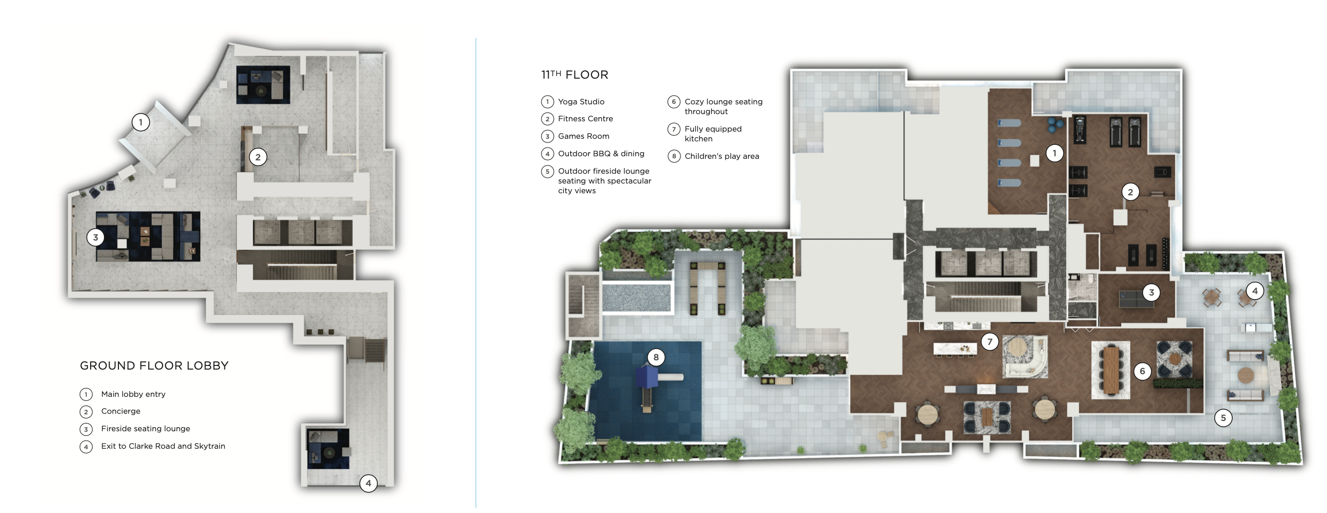 Ground Floor & 11th Floor Amenities